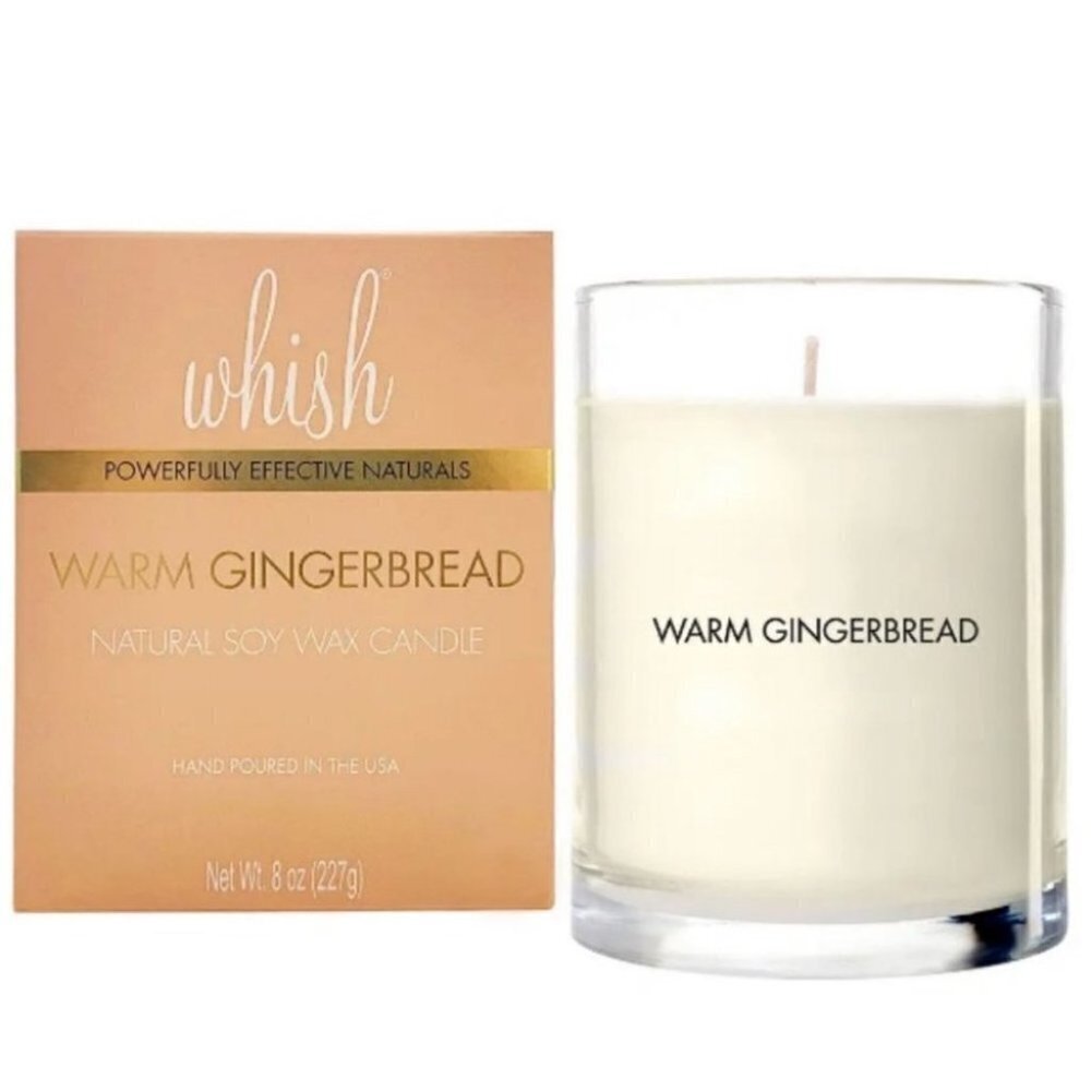 NEW Whish NATURAL Soy Wax Candle Warm Gingerbread